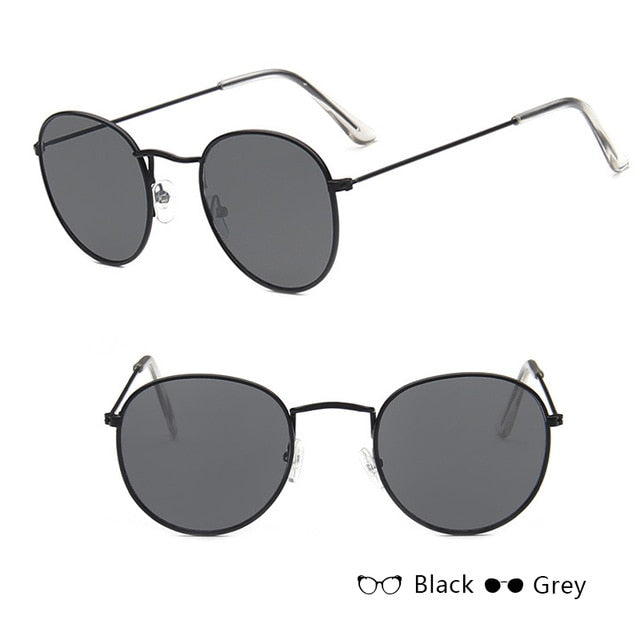 LeonLion 2019 Classic Small Frame Round Sunglasses Women/Men Brand Designer Alloy Mirror Sun Glasses Vintage Modis Oculos