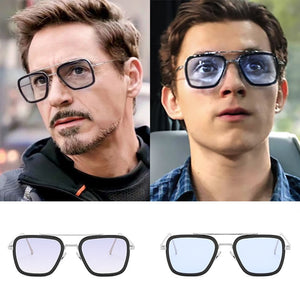 Luxury Fashion Avengers Tony Stark Flight Style Sunglasses Men Square Brand Design Sun Glasses Women Oculos Retro Male Iron 3