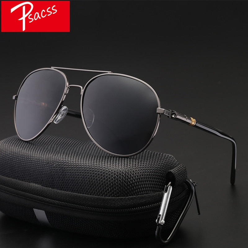 Psacss Classic Pilot Photochromic Sunglasses Men Driving Clear Polarized Lens Sun Glasses Male Vintage Brand Sunglass Oculos UV