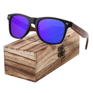 BARCUR Black Walnut Sunglasses Wood Polarized Sunglasses Men Glasses Men UV400 Protection Eyewear Wooden Original Box