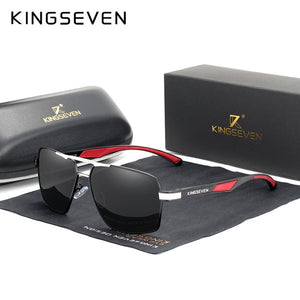 KINGSEVEN Aluminum Men's Sunglasse Polarized Lens Brand Red Design Temples Sun glasses Coating Mirror Glasses Oculos de sol 7719