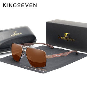 KINGSEVEN Aluminum Men's Sunglasse Polarized Lens Brand Red Design Temples Sun glasses Coating Mirror Glasses Oculos de sol 7719