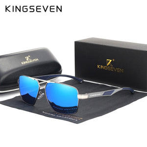 KINGSEVEN Aluminum Men's Sunglasse Polarized Lens Brand Red Design Temples Sun glasses Coating Mirror Glasses Oculos de sol 7719