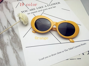 2019 goggle Kurt Cobain glasses oval sunglasses ladies trendy  hot Vintage retro sunglasses Women's white black eyewear UV